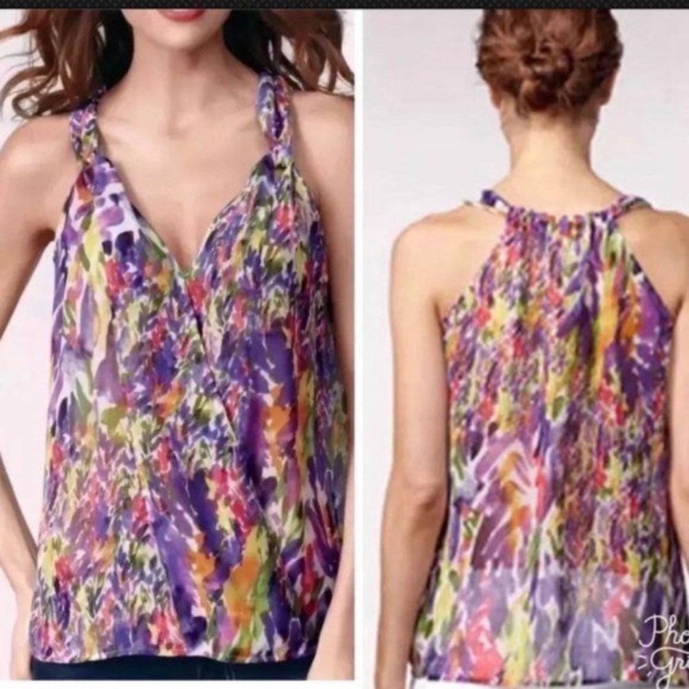 Cabi Floral Petals Watercolor Top Sz S
